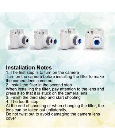 Gradient Lens Filter Set for Fujifilm Instax Mini 7S/8/8+/9 Camera - 4 Colors Close-up Kit - Buy Online on SooperMarket.com