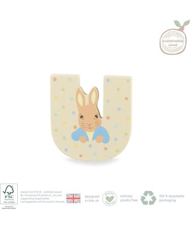 Peter Rabbit Wooden Letter U by Orange Tree Toys - Personalised Baby Name Alphabet Animal for Nursery Decor - Buy Online on SooperMarket.com