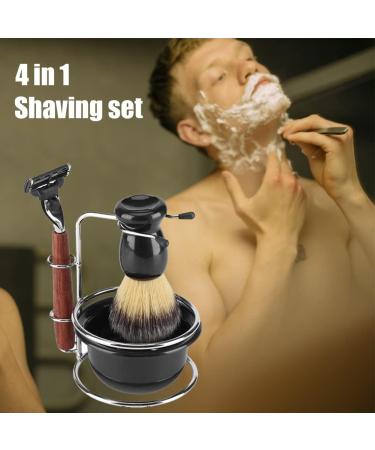 Fydun Men's Shaving Set - 4-Part Manual Razor Hair Brush Shaving Shell & Stainless Steel Rack | Classic Wet Shaving Essentials - Buy Online on SooperMarket.com