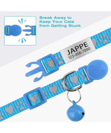 Tagme Cat Neck Band - Reflective 2-Pack with Name/Address Shield for Cats & Puppies | Sky Blue 18-28 cm - Buy Online on SooperMarket.com