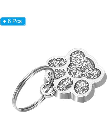 PATIKIL Animal Dog Cat Paw Print Pendants 6 Pcs Crystal Footprint Dog Cat Paw Prints Pendants for DIY Necklace Bracelet Enamel Jewelry Making Silver Tone - Buy Online on SooperMarket.com