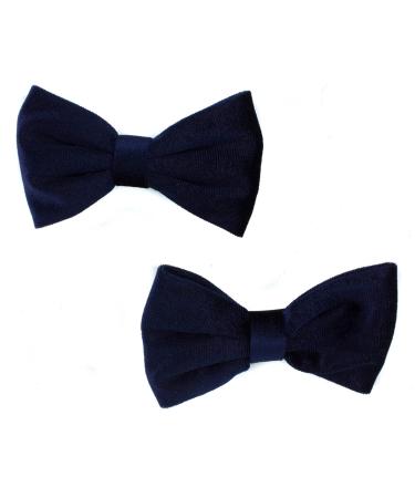 Mytoptrendz Classic Velvet Hair Clip with Automatic Closure for Women and Girls Navy Blue 2 Pack navy