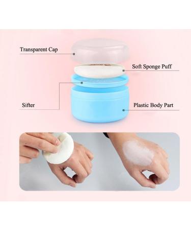 Buy Plastic Powder Puff Portable Container with Strainer & Lint Puff Perfect for Home & Travel Blue 1 Pack - Buy Online on SooperMarket.com