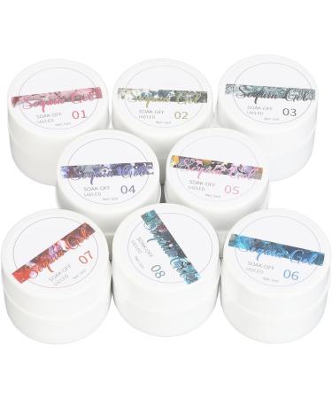 Glitter Nail Polish 8 Shiny Metallic Colors Professional Nail Gel for Salon - Buy Online on SooperMarket.com