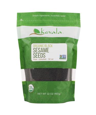 Kevala Organic Black Raw and Unhulled Sesame Seeds, 2 Pound Sesame 2 Pound (Pack of 1)