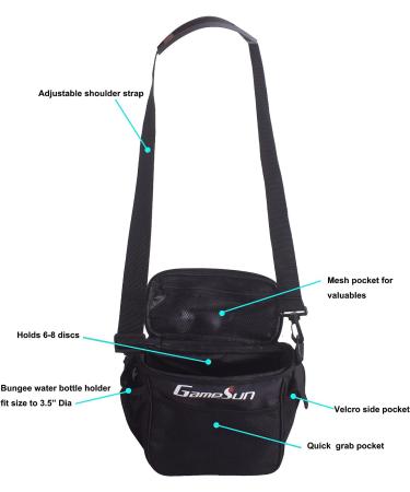 Gamesun Disc Golf Set - 6 Discs & Mini Disc Bag Towel in Black - Buy Online on SooperMarket.com