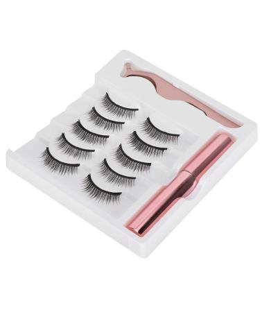 Magnetic Eyeliner & Eyelash Kit - 5 Pairs 3D No Glue Needed | Easy Application with Tweezers - Buy Online on SooperMarket.com