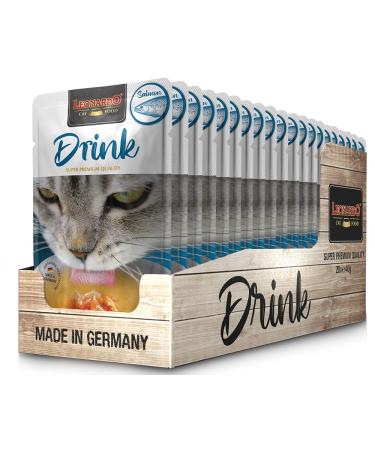 Leonardo Drink Salmon 20x40g multipack variety salmon Cat drink |Cereal -free meat broth with strips of meat |Supplementary feed for cats