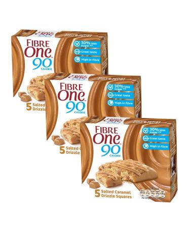 3 x Low 90 Calorie High Fibre 5 Bar Salted Caramel Less Sugar Biscuit Cookie Healthy Snack Box