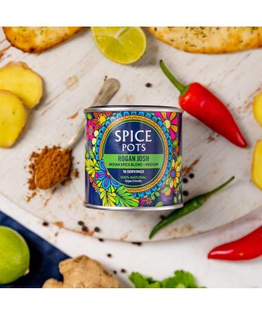Spice Pots Rogan Josh Curry Powder - 100% Natural & Gluten Free - Vegan Blend (Medium Heat) - 80g Pot - Buy Online on SooperMarket.com