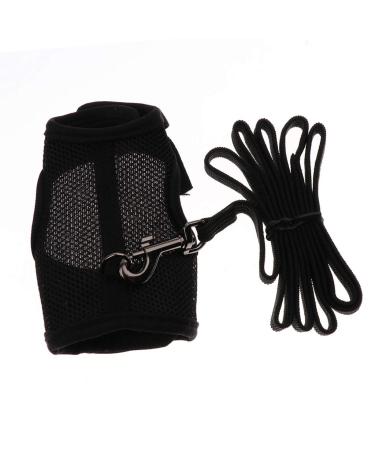 Adjustable And Pet Ferrets Rabbits Bunny Harness Leash Set Black S