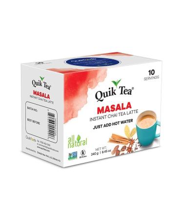 QuikTea Masala Chai Tea Latte - 10 Count - Authentic All Natural Blend - Buy Online on SooperMarket.com