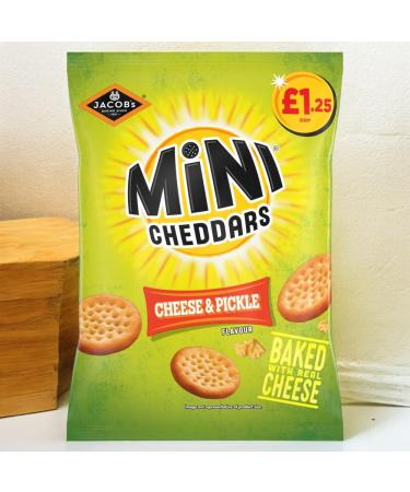 Jacob's Mini Cheddars Snacks 90g x Pack of 15 (Cheese & Pickle)