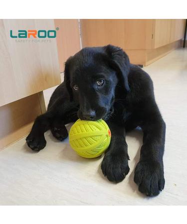Laroo Durable Natural Rubber Dog Ball | Squeaker Toy for Small & Large Dogs | 9cm Green Dog Football - Buy Online on SooperMarket.com