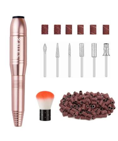 20000RPM Electric Nail Drill Compact Portable Efile Professional Manicure Pedicure Nail File Drill Kit for Acrylic, Gel Nails and Home Salon Use, Gold