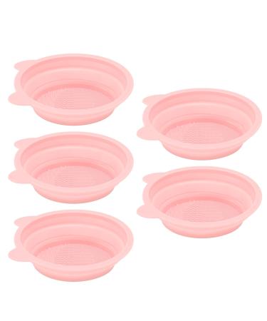 Portable silicone Brush Cleaner Bowl 5 Pieces Set For Makeup Brushes and Tools