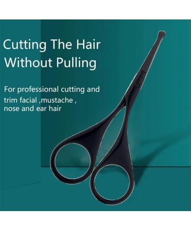 Professional Small Scissor for Beard, Moustache, Ear and Nose Hair Trimming - Stainless Steel (Round-Headed 04 Black) - Buy Online on SooperMarket.com