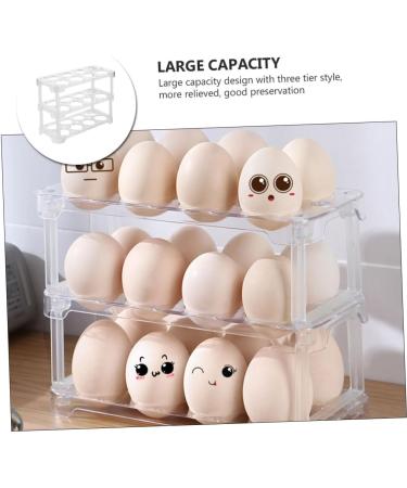 1pc Box Transparent Egg Lattice Eggs Stackable Egg Frame Egg Storage Holder Refrigerator re-usable - Buy Online on SooperMarket.com