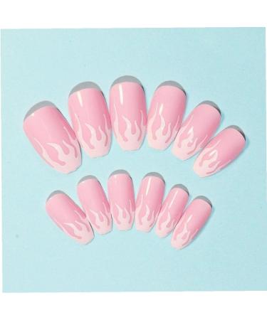 2set Detachable Long Coffin False Nails with Designs Press on Nails Wearable Fake Nail Decor Full Cover Art Tips - Buy Online on SooperMarket.com