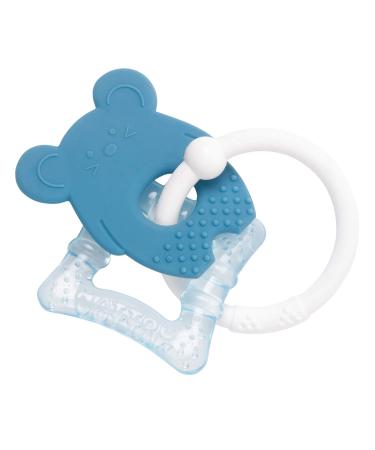 Nattou Cooling Silicone Teether Mouse Water-Filled BPA-Free 13.5 x 10.5 x 15 cm Silicone Blue/White