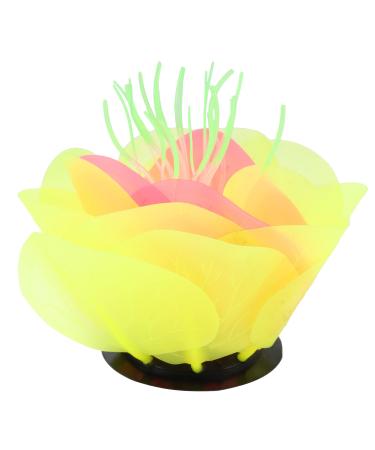 VOCOSTE Aquarium Simulation Coral Water Flower Silicone Yellow
