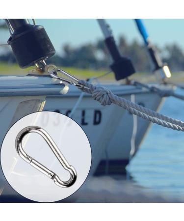 Pubiao 4-Piece Stainless Steel Carabiner Feather Hooks (M6) - Durable Chain Hooks for Travel Camping Hiking Fishing & Dog Walking - Buy Online on SooperMarket.com