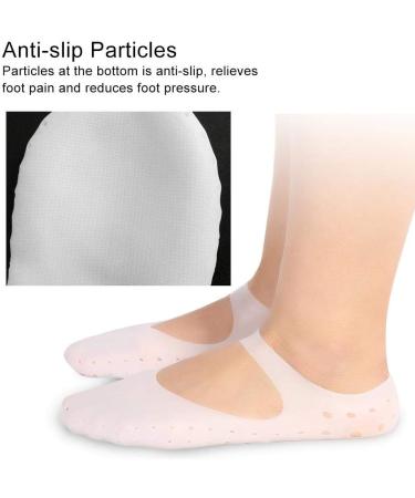 Silicone Gel Moisturizing Socks - Foot Care Tool for Women Men | Anti-Cracking & Anti-Slip Heel Protector | High Elastic and Moisturizing | Medium Blanco - Buy Online on SooperMarket.com