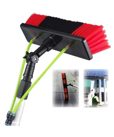 Window Cleaning Pole 3-12M Photovoltaic Panel Cleaning Tool Multi-Purpose Water Spray Brush Extendable Cleaner for Trucks Windows Washing/8M Rod/30Cm Brush Head