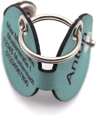 Copter Farm Dog Brand Bag | Engraved Art & Real Leather | Customizable Turquoise Round Collar Bag for Dogs - Buy Online on SooperMarket.com
