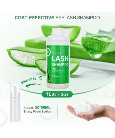 Aloe Eyelash Extension Cleanser 1L - Professional Eyelid Foam Wash - Paraben & Sulfate Free - Salon/Home Care - Buy Online on SooperMarket.com
