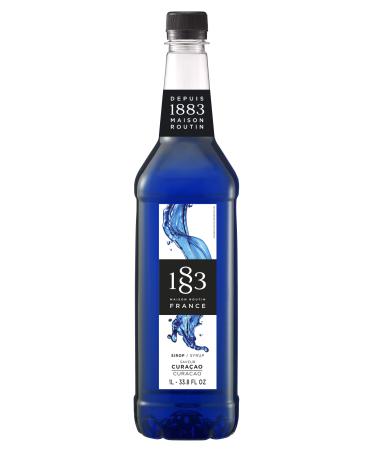 1883 Maison Routin Premium Blue Curacao Flavoured Syrup for Home Cocktail Making Mocktails & Desserts PET 1L