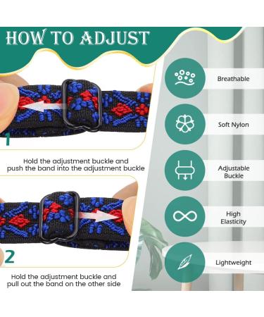Huamanlou 3 Pack Adjustable Elastic Nylon Sport Bands Compatible with Fitbit Inspire 2/Inspire/Inspire HR/Ace 2/Ace 3  Soft Solo Loop Stretchy Straps Replacement Wristbands for Fitbit Inspire Women Men Black+Bohemian Red+Bohemian Blue - Buy Online on SooperMarket.com