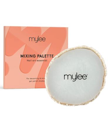 Mylee Resin Nail Art Palette for Gel Nail Polish Gold Edge Ideal for Mixing and Decanting Colours or Nail Polish Display Professional Salon-Quality Results DIY Nail Tech Tool Nails Hand Painting