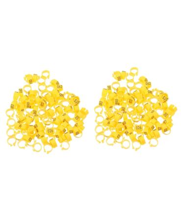 Kisangel 200 Pcs Pigeon Anklet Where Tag Pigeon Deterrent Spray Foot Ring for Pigeon Number Baby Pigeon Ring 1.3X1.3CMx2pcs Yellowx2pcs