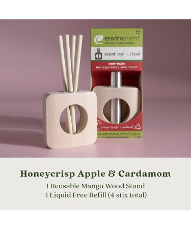 Enviroscent Ltd Edition Seasonal Non-Toxic Air Freshener Kit - Honeycrisp Apple & Cardamom | Essential Oils 6 Stix Mango Wood Stand | International Shipping - Buy Online on SooperMarket.com