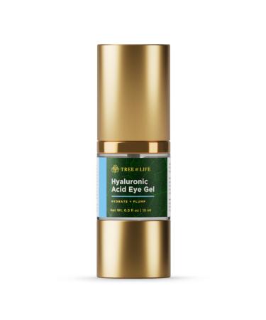 Tree of Life Hyaluronic Acid Hydrating Eye Gel Cream with Brightening Vitamin C + Renewing E & Aloe  Clean Dermatologist-Tested Skin care 0.5 Fl Oz