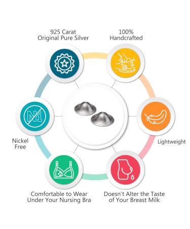 Original Silver Nursing Cups - X-Large Nipple Shields for Breastfeeding & Newborn Essentials | No Nipple Cream Needed - Buy Online on SooperMarket.com