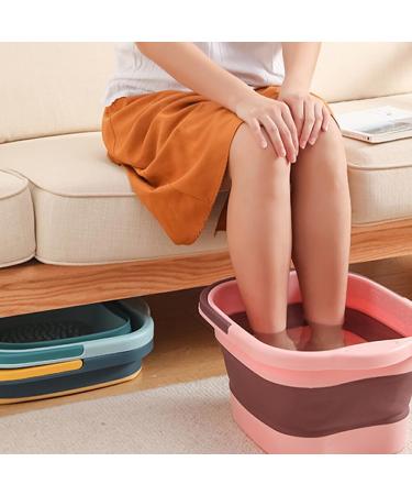 Yusseqdd Collapsible Foot Bath Basin - Multifunctional Large Capacity Foldable TPE Bucket for Home & Salon Use - Light Blue - Buy Online on SooperMarket.com