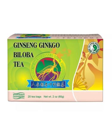 Dr Chen Ginseng Root Green Tea with Ginkgo Biloba Traditional Natural Herbal Blend 20 Teabags