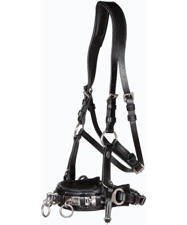 Heinick-Reitsport Professional Leather Cavesson - Black Stainless Steel Bit Strap Nosepiece for Thoroughbreds | International Shipping Available - Buy Online on SooperMarket.com