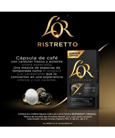 L'OR Espresso Ristretto Intensity 11 Nespresso Compatible Coffee Capsules - 10 Pack - Buy Online on SooperMarket.com