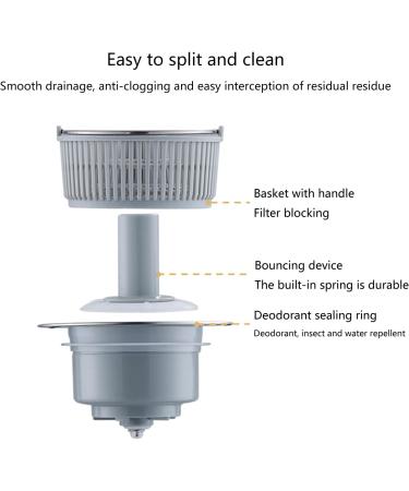 Versatile Kitchen Sink Plug Anti Clogging Sink Filter Sink Drain Stopper Bathroom Accessories Simple Installs Kitchen Sink Drain Cover - Buy Online on SooperMarket.com