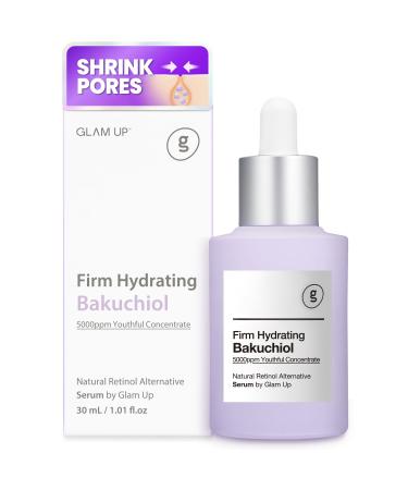 Glam Up Bakuchiol Serum & Hyaluronic Acid - Anti-Aging Retinol Alternative Serum Blur Fine Lines Anti-Wrinkles Pore shrink and Soothing Pimples Hydrate Facial Skin Cruelty-Free (1.01 Fl Oz)