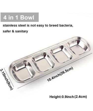 HanryDong Small Animal Stainless Steel Bowl 4 in 1 Hamster Feeder for Water and Food Cage Pet Small Dish for Rabbit/Guinea Pig/Hedgehog/Mice/Chinchilla/Kitten (4 in 1 bowl) - Buy Online on SooperMarket.com