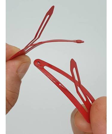6 PCS Metal Snap Hair Clips - Red Hair Grips 5CM Long - Buy Online on SooperMarket.com