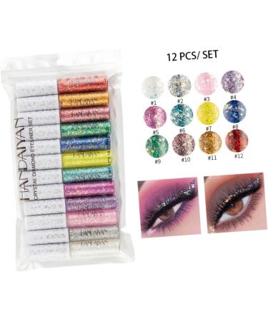 FOYTOKI 12pcs Liquid Eyeshadow Glitter Eyeliner Liquid Eyeliner Shinny Eyeliner - Buy Online on SooperMarket.com