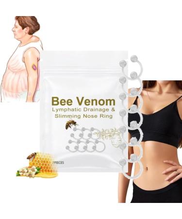 Bee Venom Lymphatic Drainage And Slimming Nose Ring Bee Venom Lymphatic Drainage Nose Ring Firming Essential Oil Ring For Women Men Body Care Products Shape Tighten The Skin (7PCS)