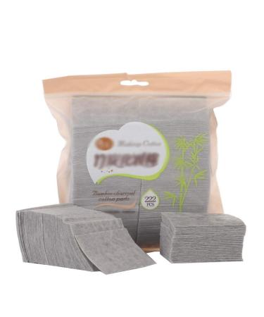 Portable Cleansing Cotton 222pcs Boxed Bamboo Charcoal Makeup Cotton Pads Double-sided Disposable Facial Cleaning Cotton Portable Make Up Cotton Piece Soft Comfortable (Color : Gray Size : 5 * 7cm) 5*7cm Gray