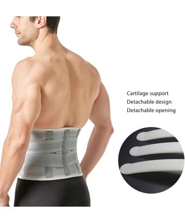 XL Gray Elastic Back Bandage - Adjustable & Breathable Lumbar Support for Lower Back Pain Relief | Ideal for Sports & Daily Use - International Shipping Available - Buy Online on SooperMarket.com