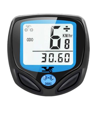 Bicycle computer digitally wirelessly bicycle axis waterproof wireless kilometer counter with automatic waking up and LCD backlight white